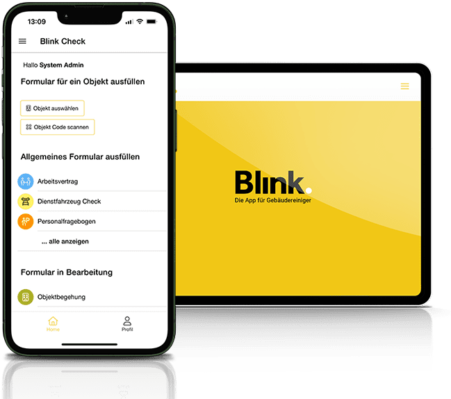 Blink Check Screenshot Objektbegehung