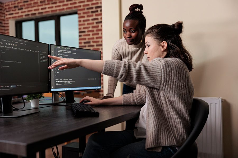 Frauen arbeiten am Computer